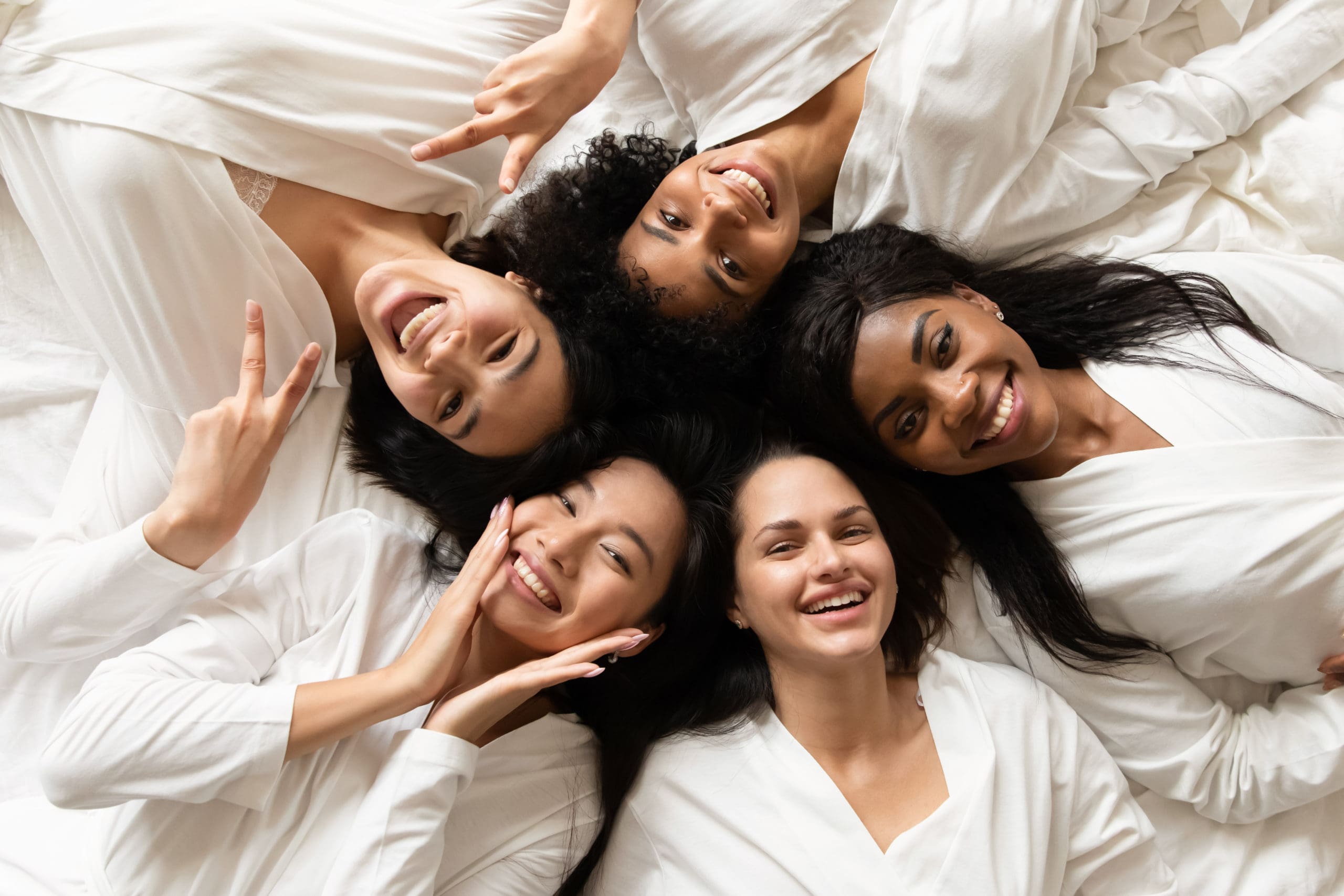 Top,View,Five,Diverse,Women,In,White,Bathrobes,Lying,In AIREM BEAUTY